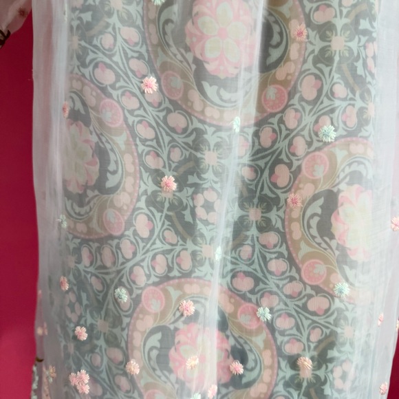 *NWT* Anna Sui Statement Floral Embroidered Puff Sleeve Coquette Midi Dress XS - Picture 12 of 17